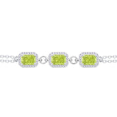Asfour Crystal Tennis Bracelet With Turquoise Pear & Emerald Zircon In 925 Sterling Silver
